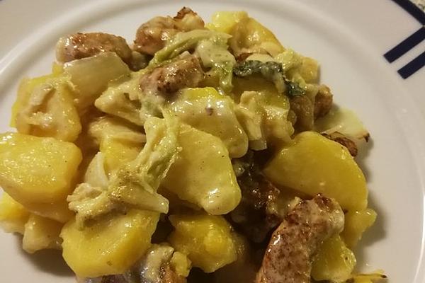 Chinese Cabbage with Potatoes in Cream, Baked