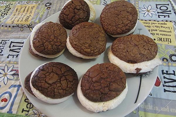 Chocolate Cake Sandwich with Marshmallow Filling