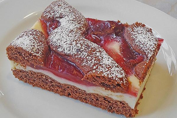 Chocolate – Cherry Slices with Delicious Sour Cream Filling