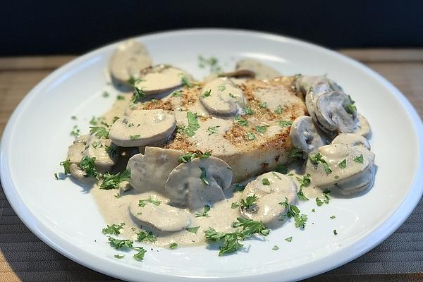 Chop in Mushroom Cream Sauce