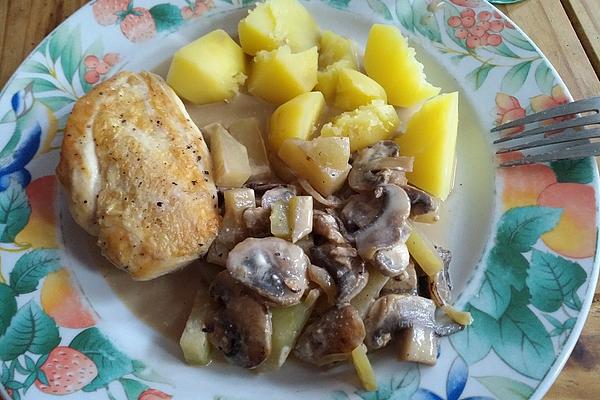 Chrissis Kohlrabi and Mushroom Pan