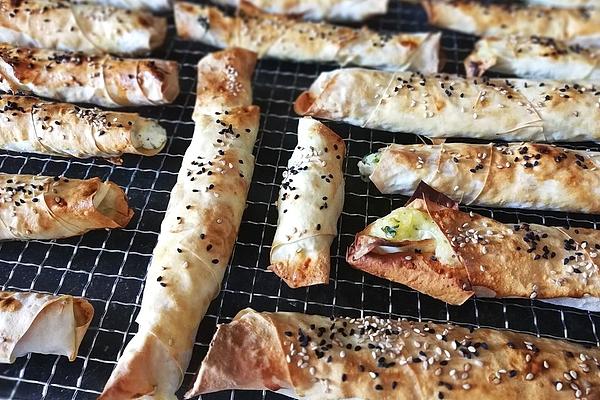 Cigarette Börek with Potato Filling and Sheep`s Cheese Filling