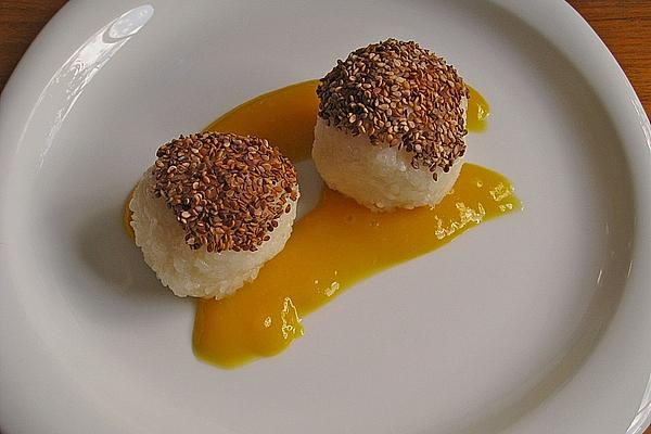 Coconut Rice Balls with Mango