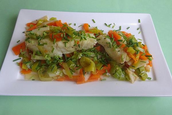Cod in Vegetable Stock and Chive Butter