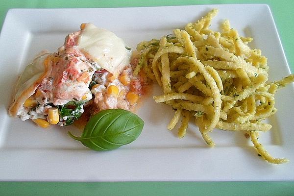 Colorful Baked Pesto – Chicken Breast with Pasta