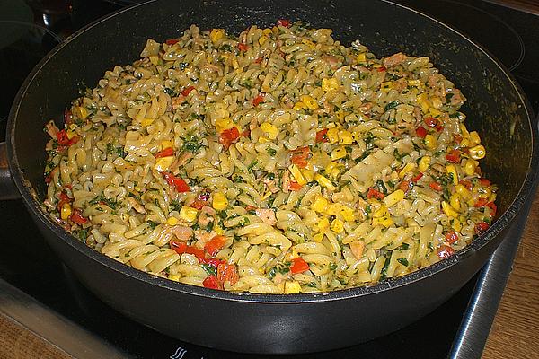 Colorful Ham Noodle Pan