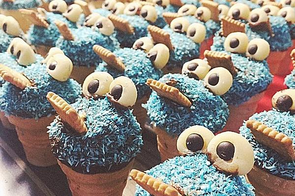 Cookie Monster in Waffle Cup