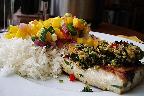 Coriander – Tuna Steak with Mango Salsa