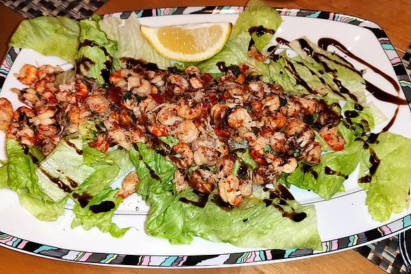 Crawfish on Iceberg Lettuce