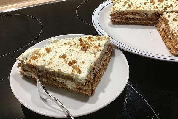 Cream Caramel Biscuit Cake