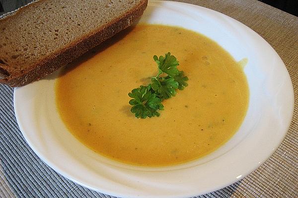 Cream Of Carrot Soup with Potatoes and Kohlrabi