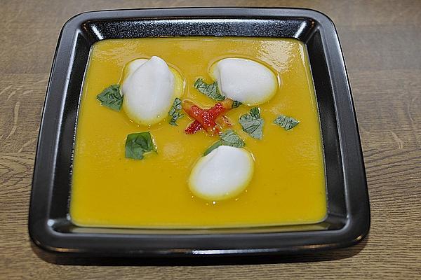 Cream Of Carrot Soup with Smoked Salmon