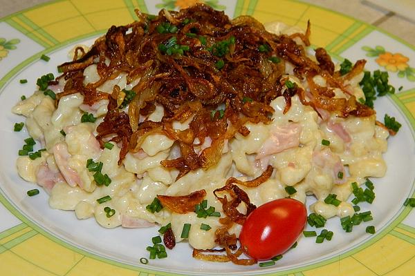 Creamy Cheese Spaetzle with Ham