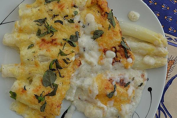 Crispy Asparagus Casserole with Bechamel Sauce and Basil