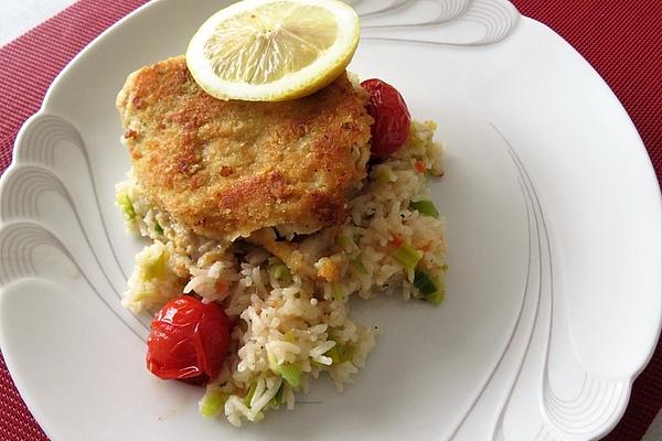 Crispy Fish on Leek Rice