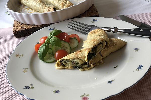Crêpes Filled with Wild Garlic