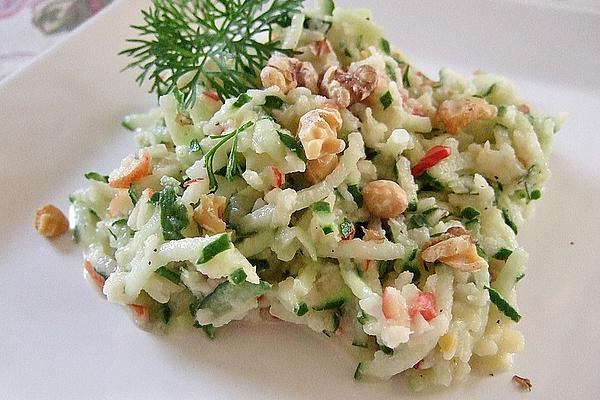 Cucumber and Apple Salad with Wasabi Yogurt Dressing