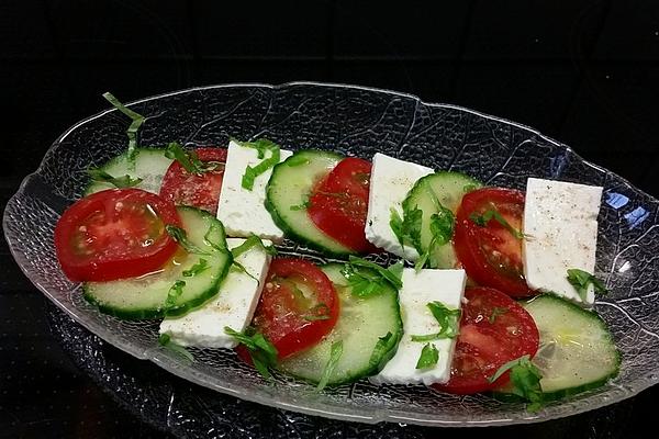 Cucumber Tomato Feta Carpaccio