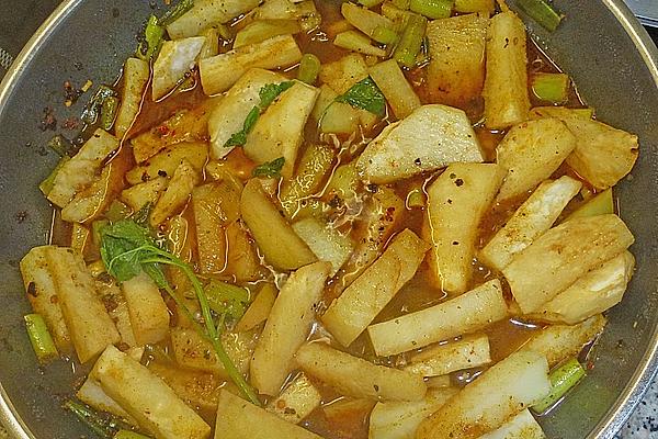 Curry Coconut Kohlrabi with Mint