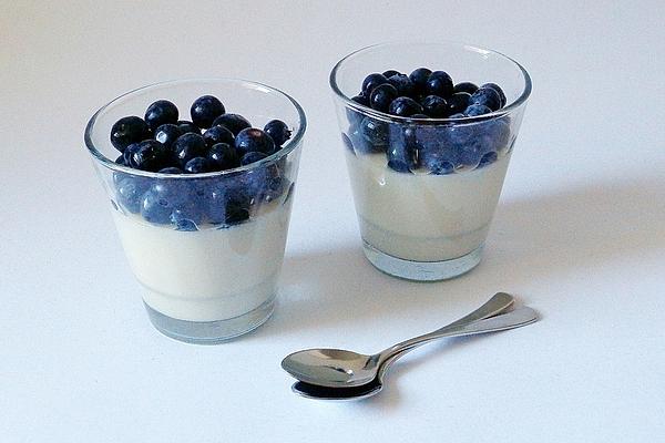 Custard Fruit Dessert in Glass