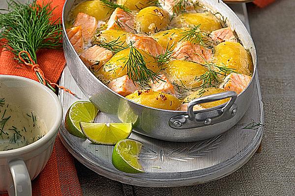 Dill Potatoes Au Gratin with Salmon