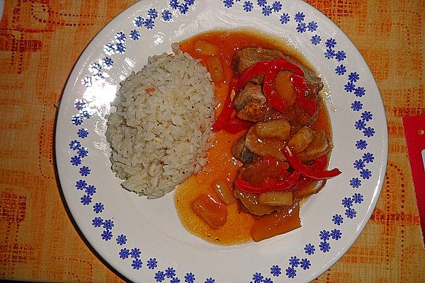 Duck with Fruity Mango Sauce, Sweet and Sour