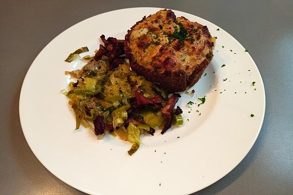 Dumpling Soufflé with Leek Butter