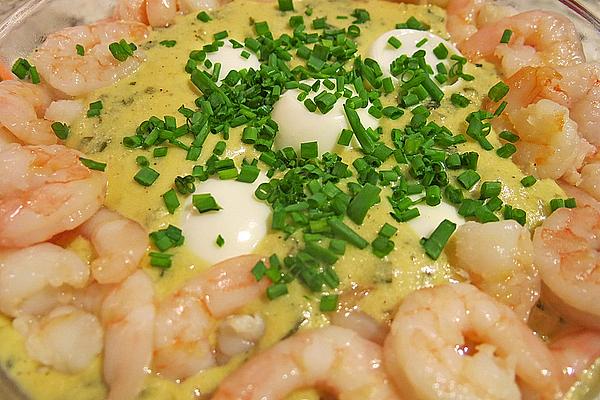 Eggs in Herb Mustard Sauce and Crabs