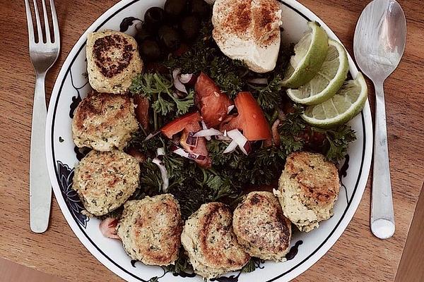 Falafel Bowl with Parsley Salad and Hummus