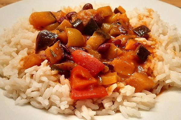 Fast Vegan Zucchini Pepper Tomato Pan with Rice