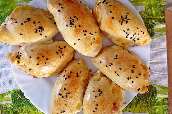 Feta Bags with Tomato and Cucumber Salad