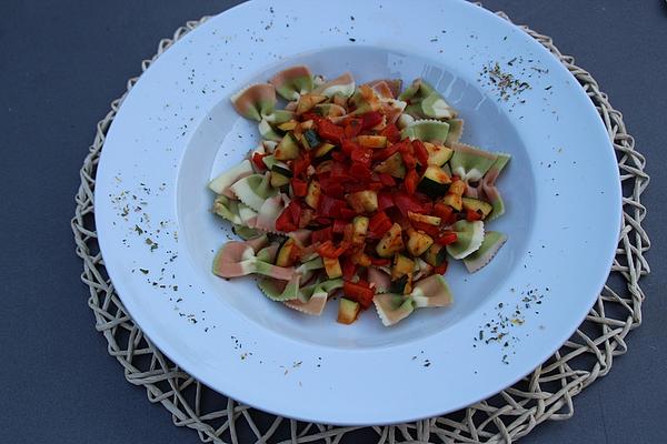 Fiery Fusilli with Peppers and Zucchini
