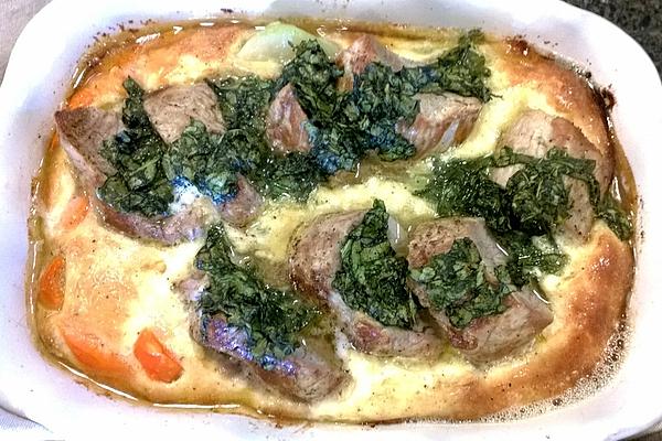 Filet Gratin with Basil Butter