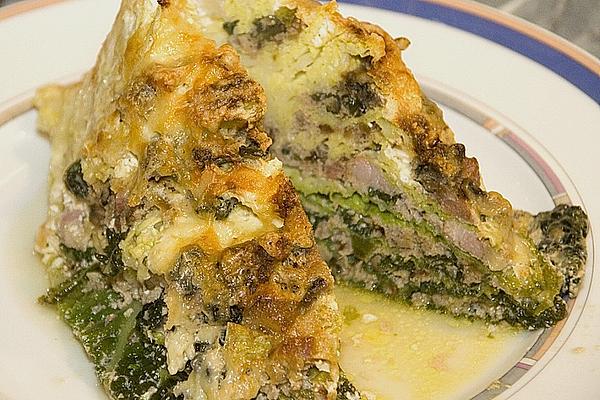 Filled, Baked Savoy Cabbage Quarters