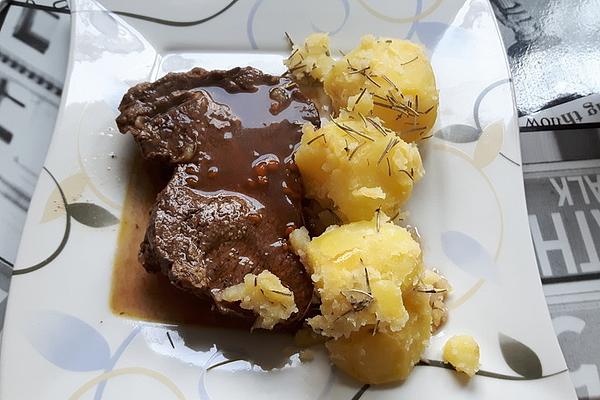 Fillet Of Beef Poached in Red Wine