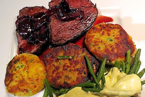 Fillet Of Beef with Red Wine Onions