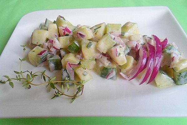 Fine Cucumber Salad with Tarragon Yogurt Dressing
