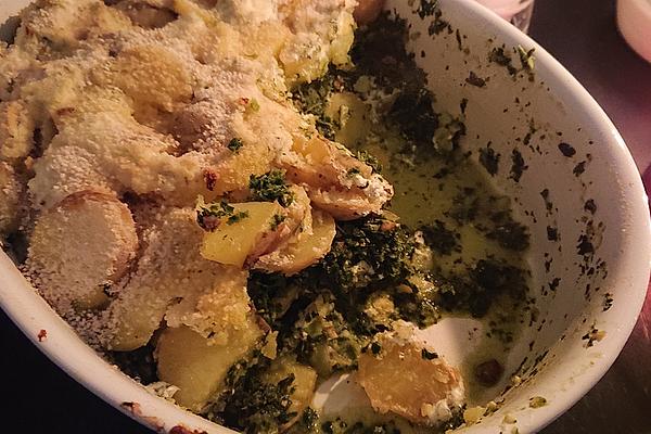 Finnish Potato Casserole with White Cabbage or Kale