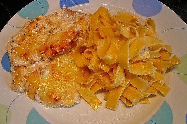 Fish Fillet with Dill Cream Sauce, Gratinated
