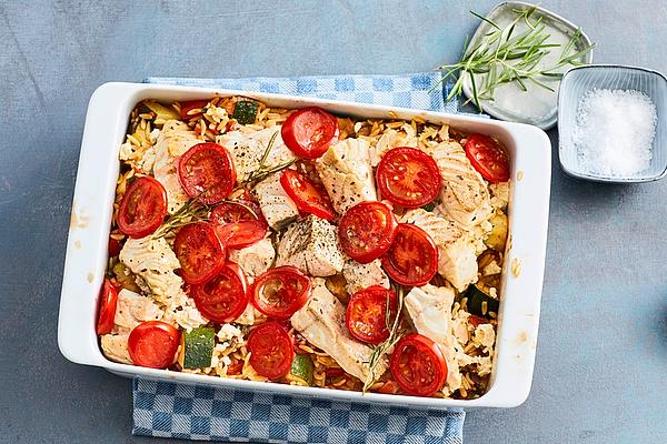 Fish Fillet with Kritharaki and Vegetables