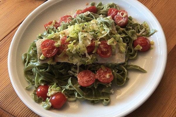 Fish in Bed Of Pasta