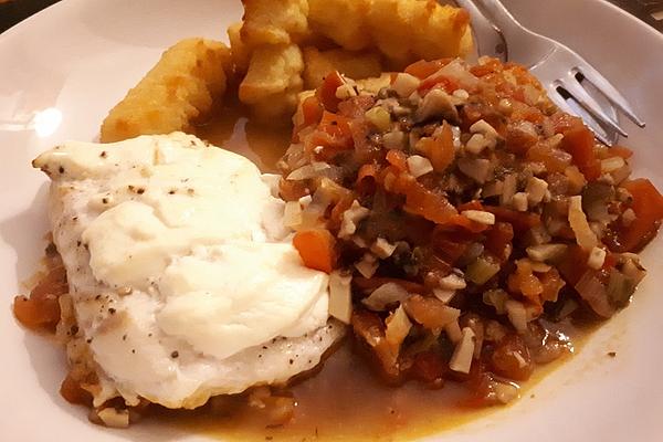 Fish with Tomatoes and Mushrooms