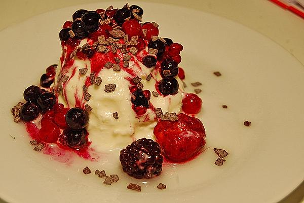 Flambéed Ricotta Cream with Summer Fruits