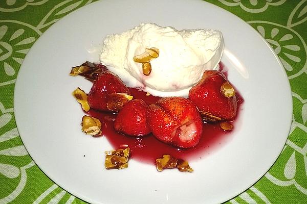Flambéed Strawberries