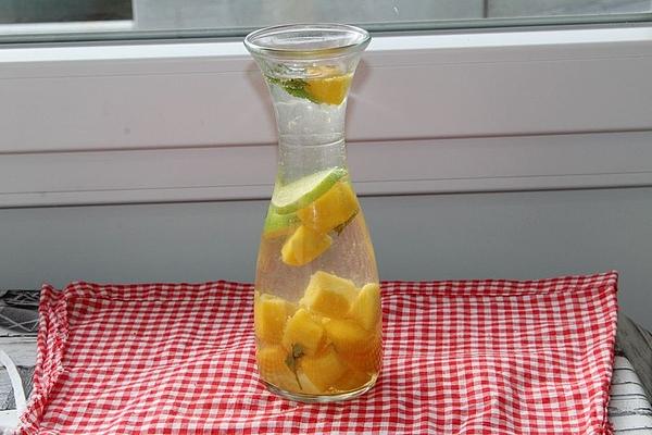 Flavored Water with Mango, Lime and Mint