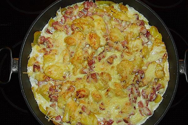 Fried Potato Casserole with Smoked Pork