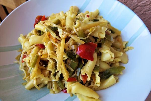 Fried Ribbon Noodles with Chinese Vegetables