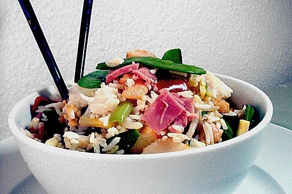 Fried Rice with Marinated Prawns