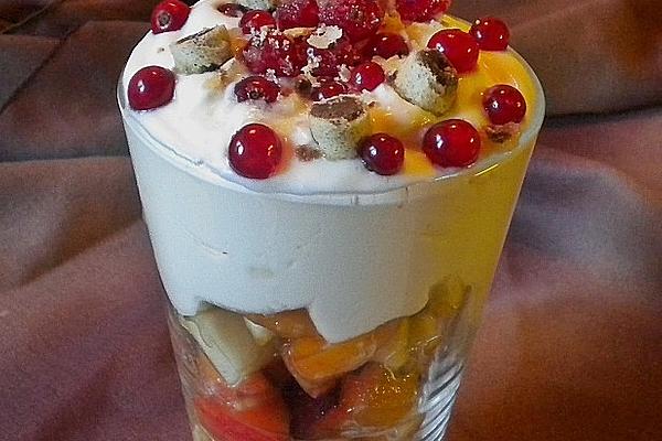 Fruit Salad with Eggnog Cream