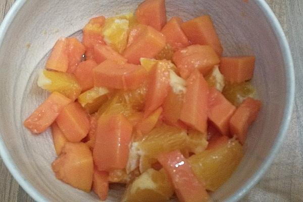 Fruit Salad with Mango, Papaya and Lemon Verbena